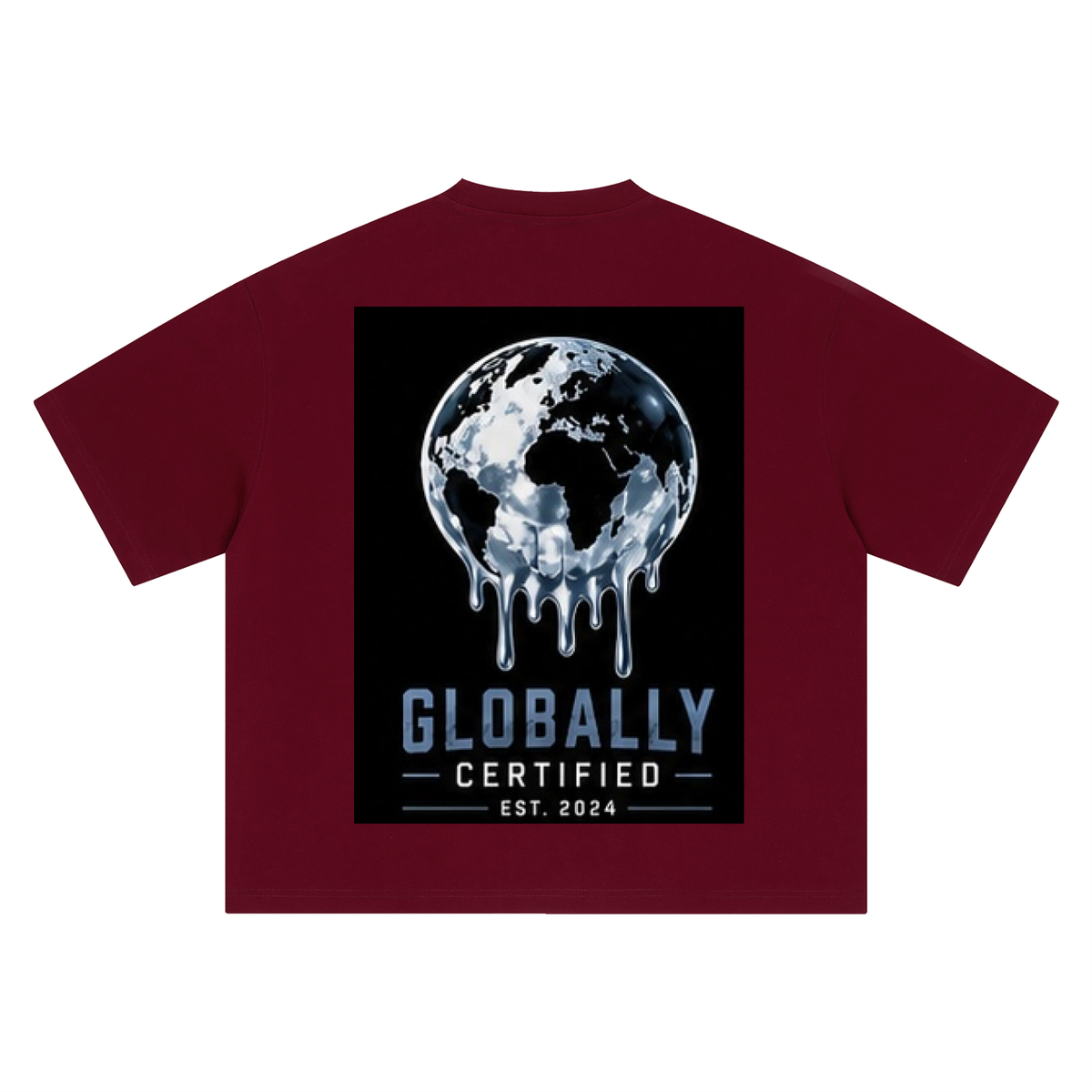 Kids Globally Certified Blue Boxy Oversized T-Shirt
