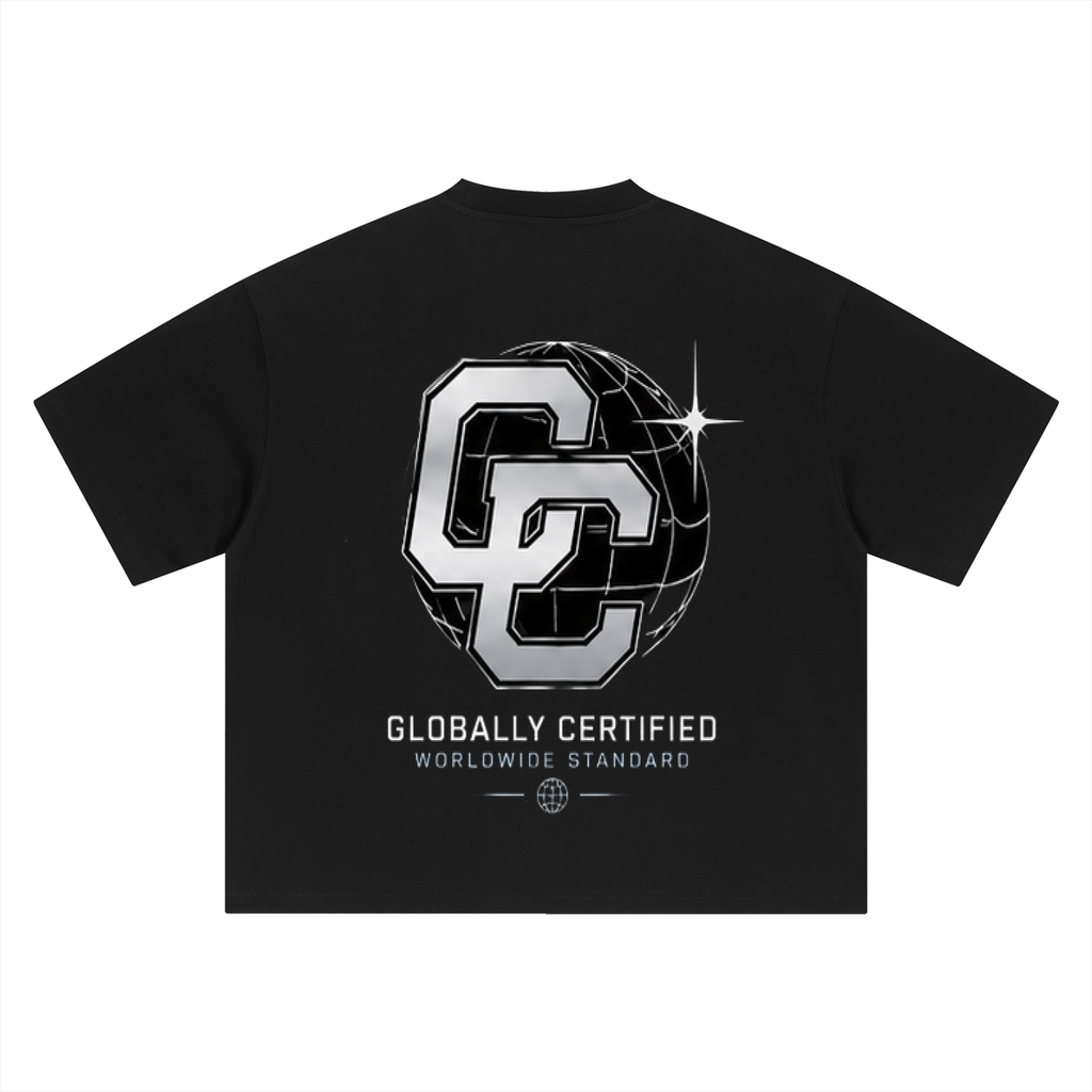 Globally Certified Blue Boxy Oversized T-Shirt
