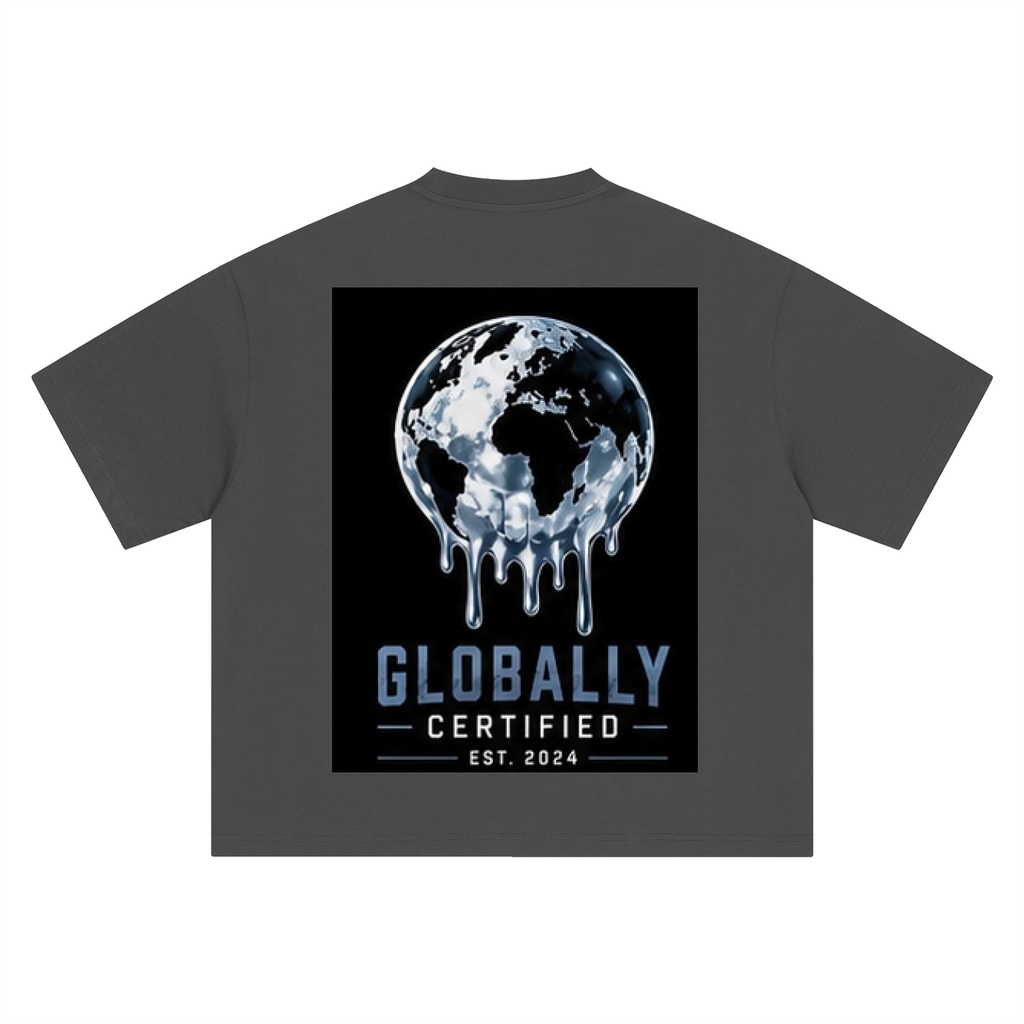 Kids Globally Certified Blue Boxy Oversized T-Shirt
