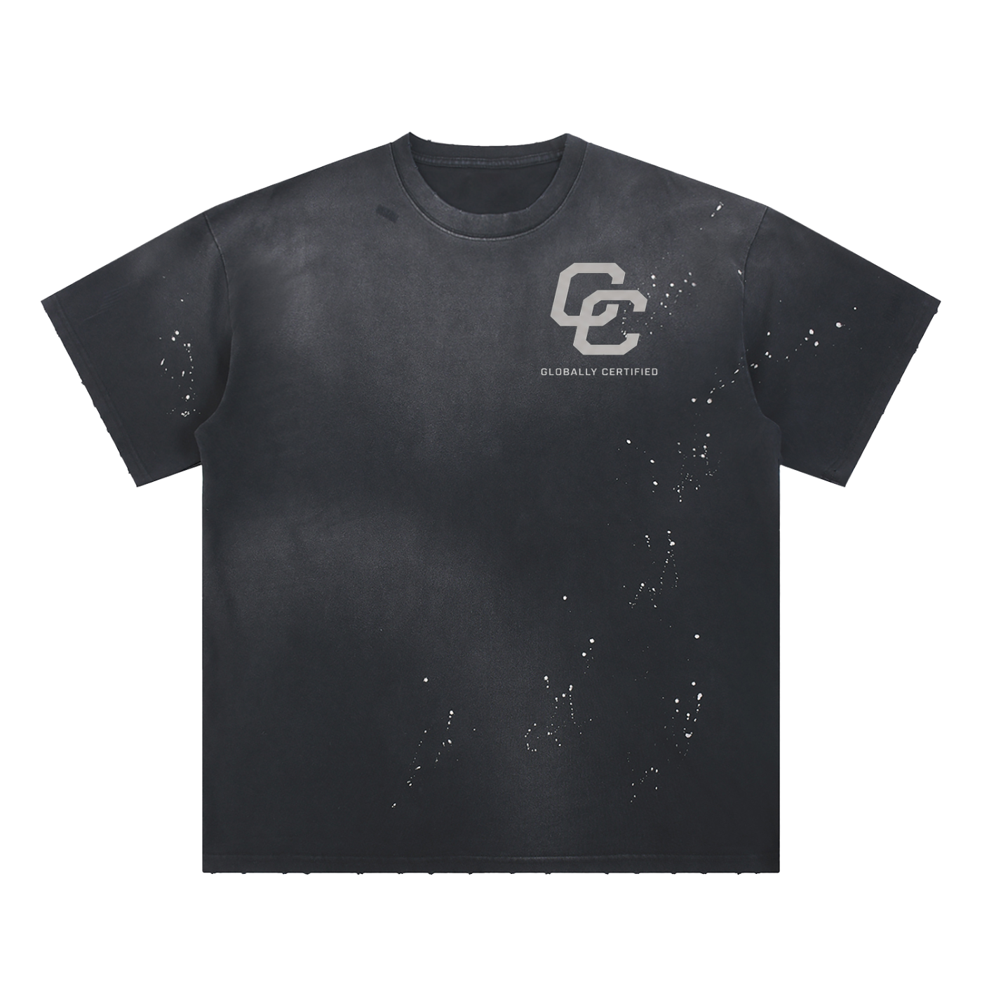 Worldwide Certified Hand-Frayed Sunfade Paint Splatter T-Shirt