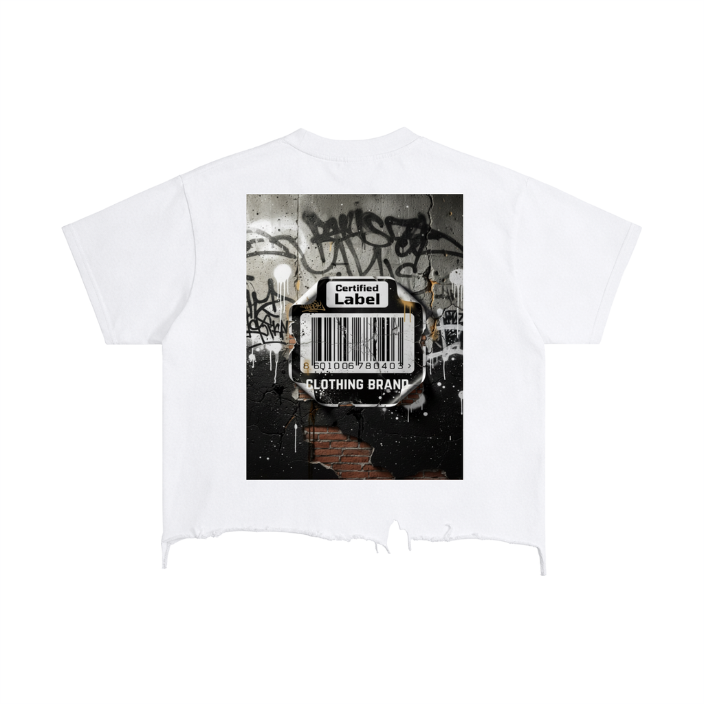 Certified Label Vintage Wash Boxy Distressed Hem T-Shirt