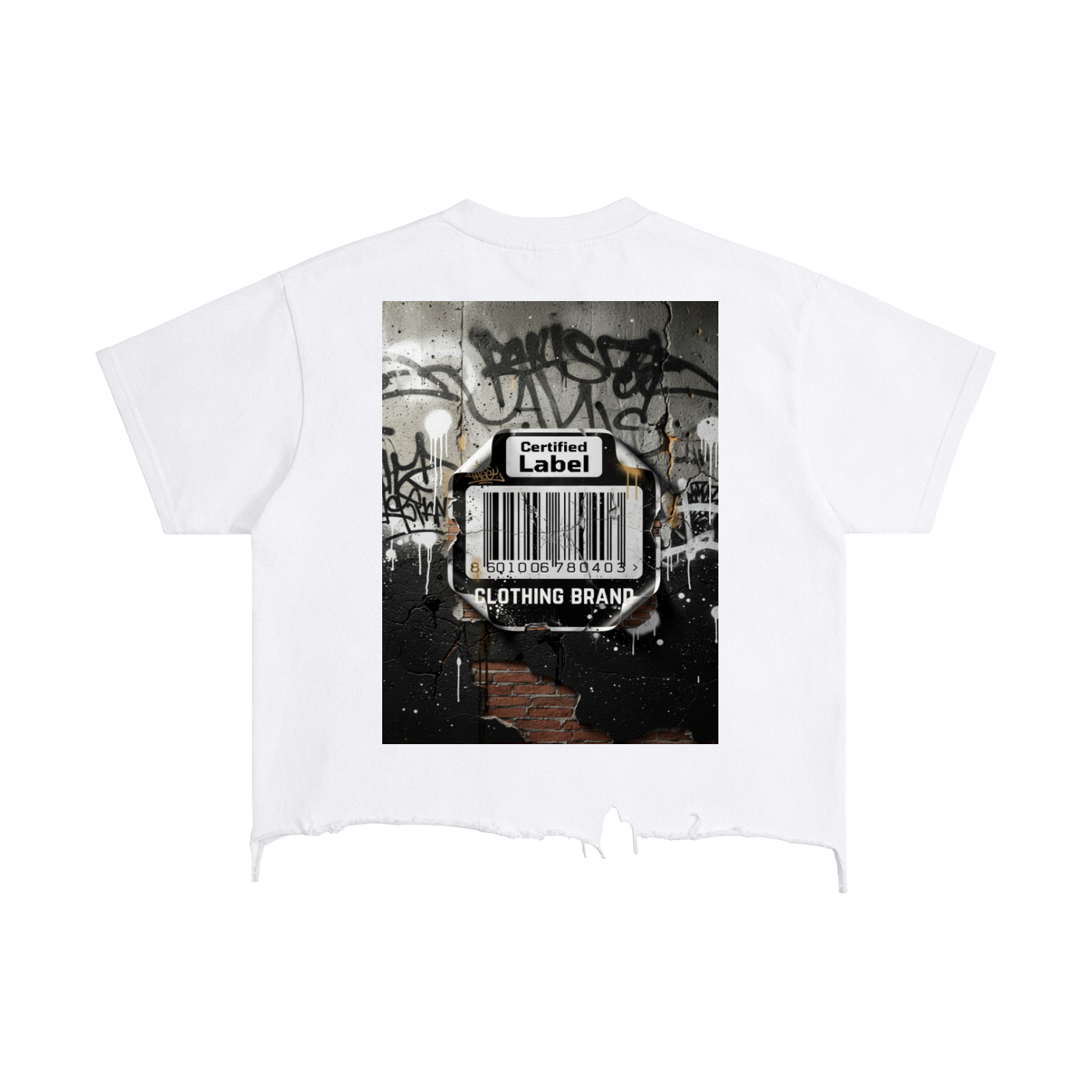 Certified Label Vintage Wash Boxy Distressed Hem T-Shirt