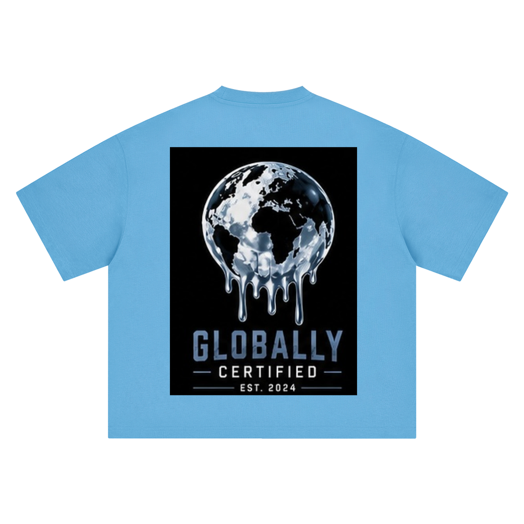 Kids Globally Certified Blue Boxy Oversized T-Shirt
