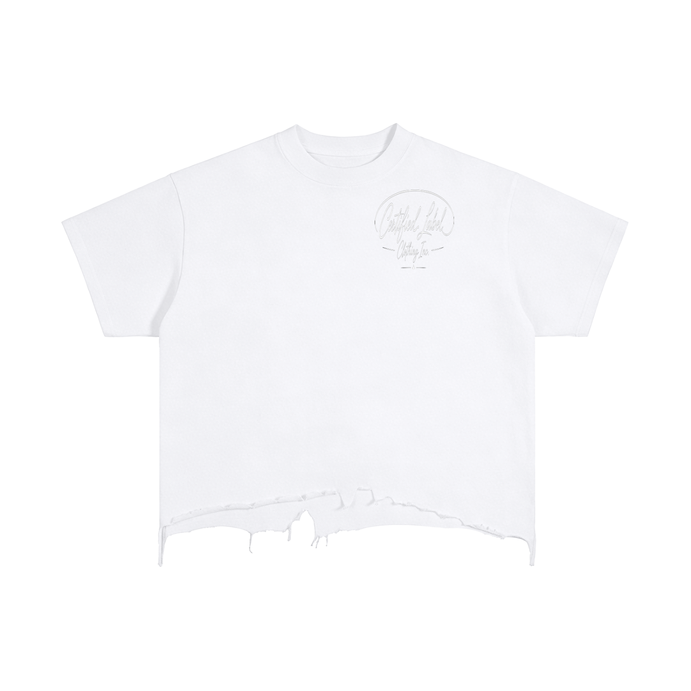 Certified Label Vintage Wash Boxy Distressed Hem T-Shirt