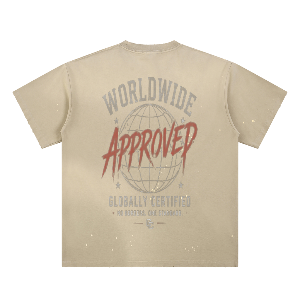 Worldwide Certified Hand-Frayed Sunfade Paint Splatter T-Shirt