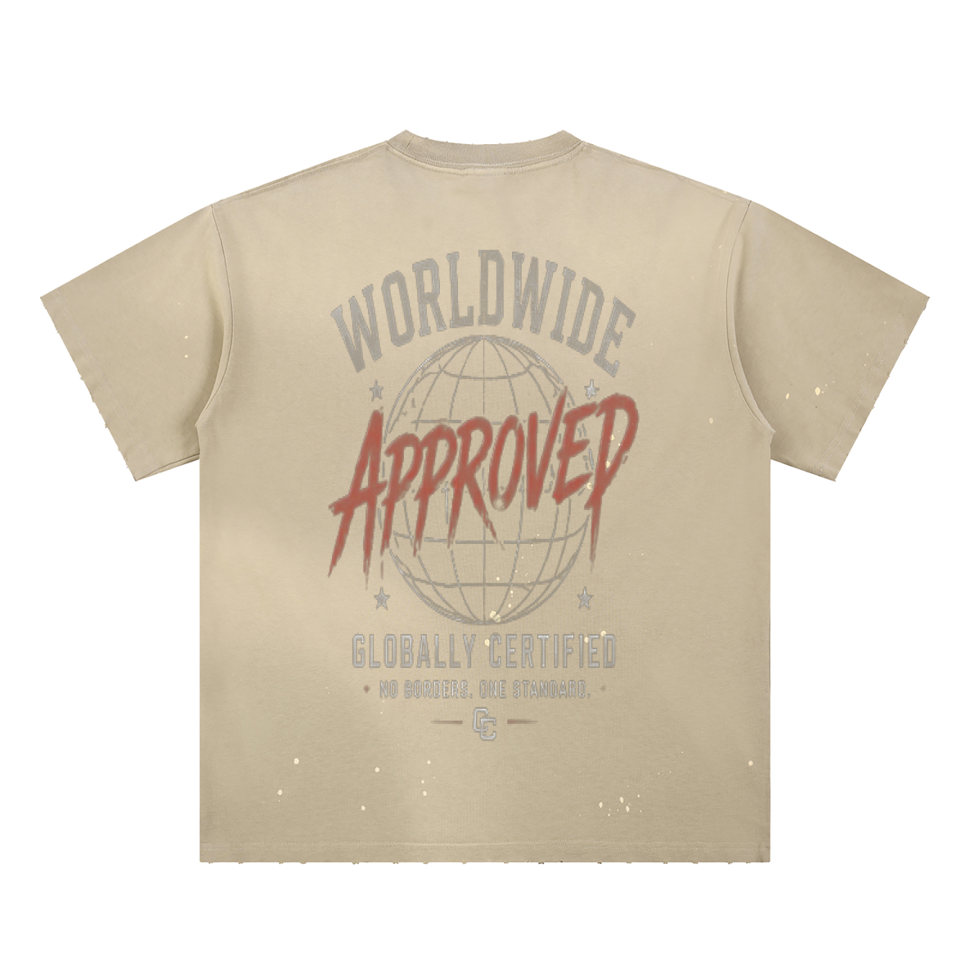 Worldwide Certified Hand-Frayed Sunfade Paint Splatter T-Shirt