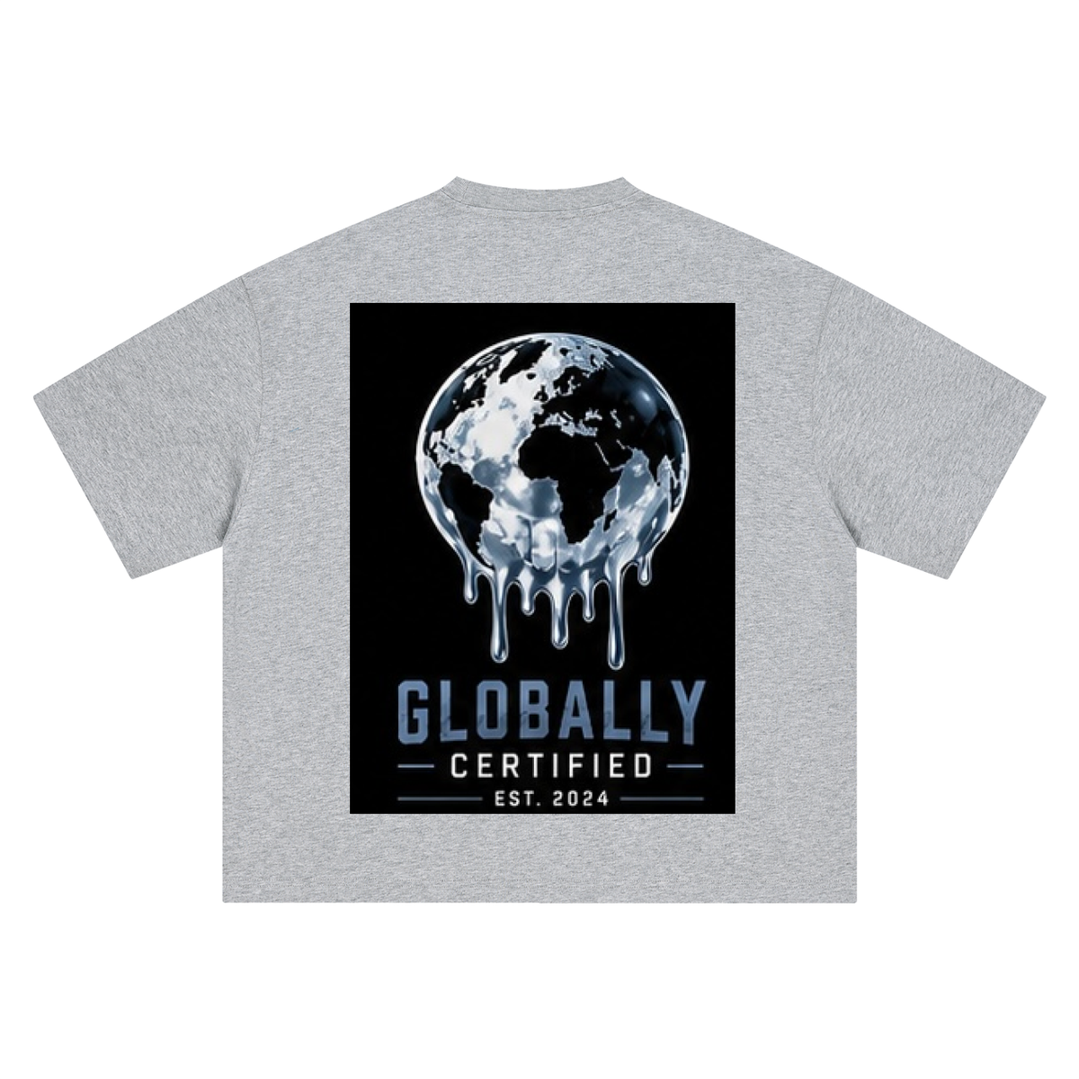 Kids Globally Certified Blue Boxy Oversized T-Shirt