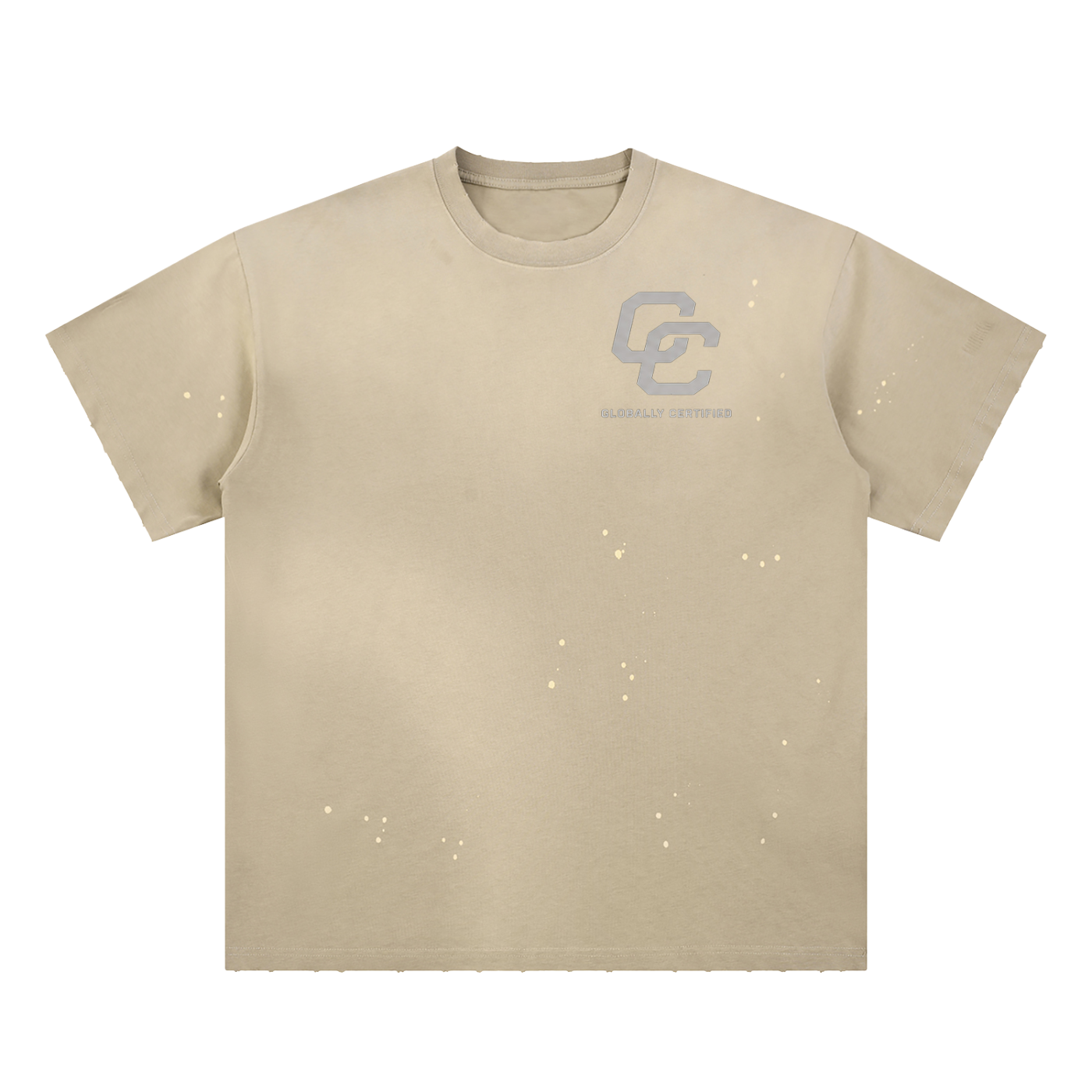 Worldwide Certified Hand-Frayed Sunfade Paint Splatter T-Shirt
