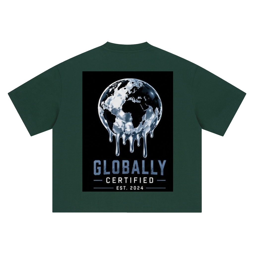 Kids Globally Certified Blue Boxy Oversized T-Shirt