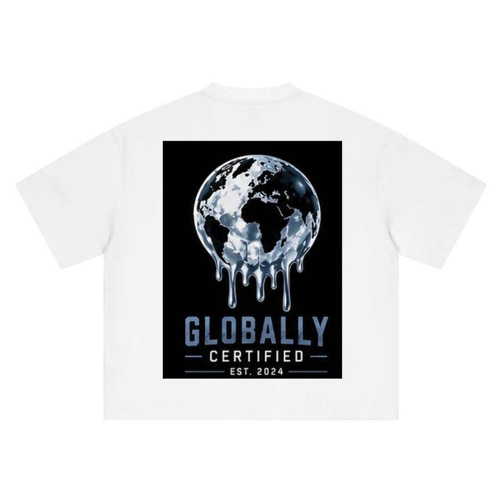 Kids Globally Certified Blue Boxy Oversized T-Shirt