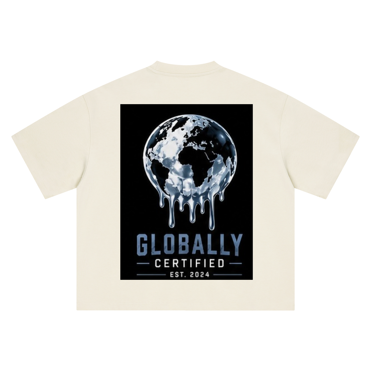 Kids Globally Certified Blue Boxy Oversized T-Shirt