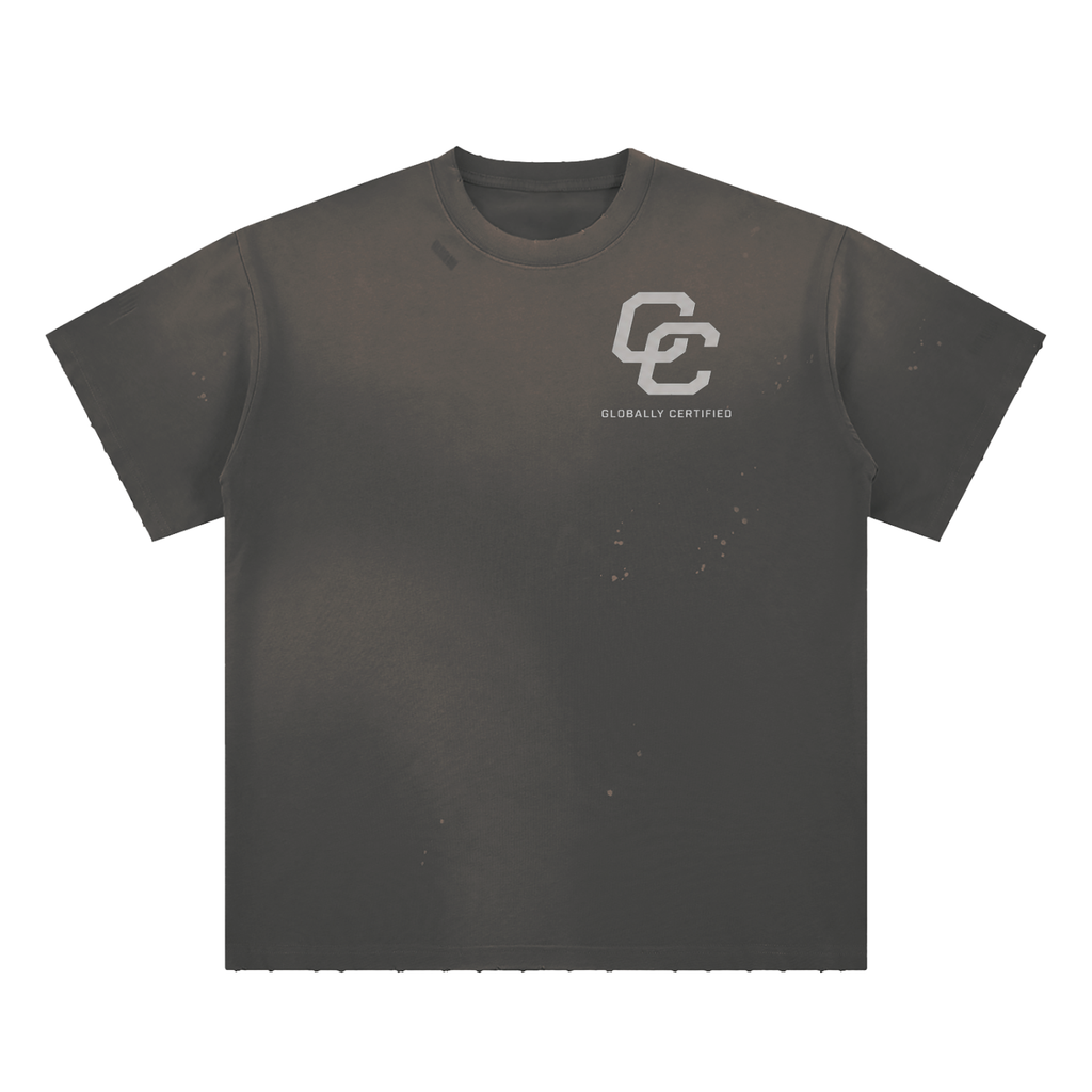 Worldwide Certified Hand-Frayed Sunfade Paint Splatter T-Shirt