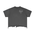 Certified Label Vintage Wash Boxy Distressed Hem T-Shirt