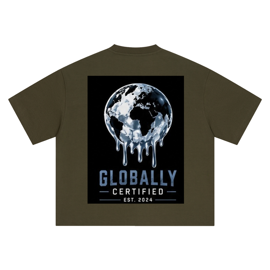 Kids Globally Certified Blue Boxy Oversized T-Shirt